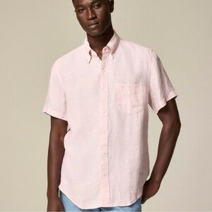 J Crew Men's Classic Short Sleeve Baird McNutt Irish Linen Shirt